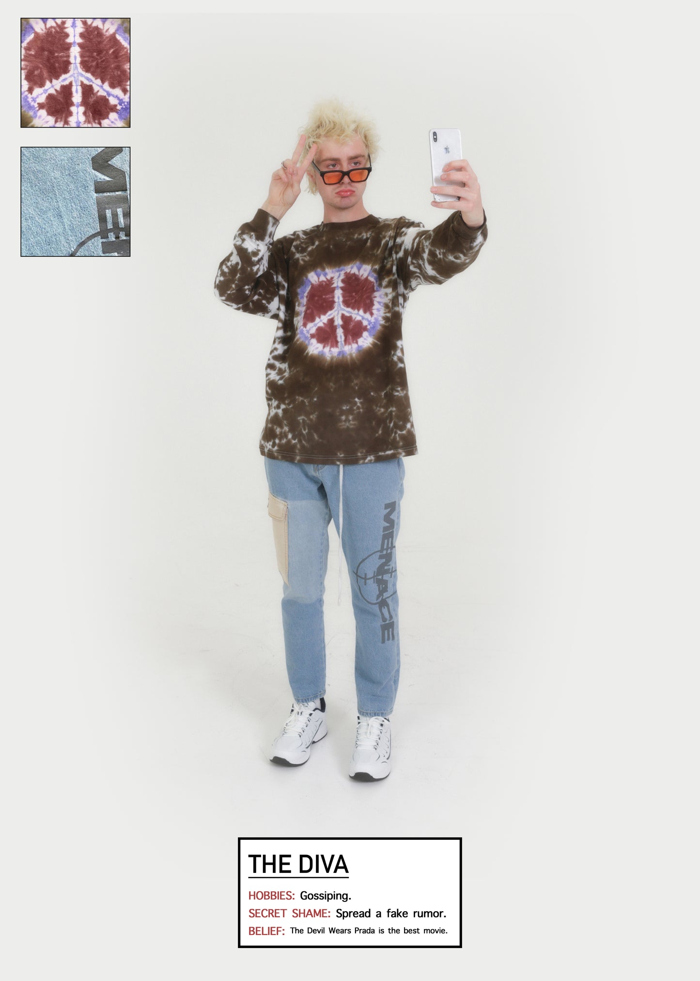 TARGET LOGO CARGO POCKET DENIM PANTS by MENACE