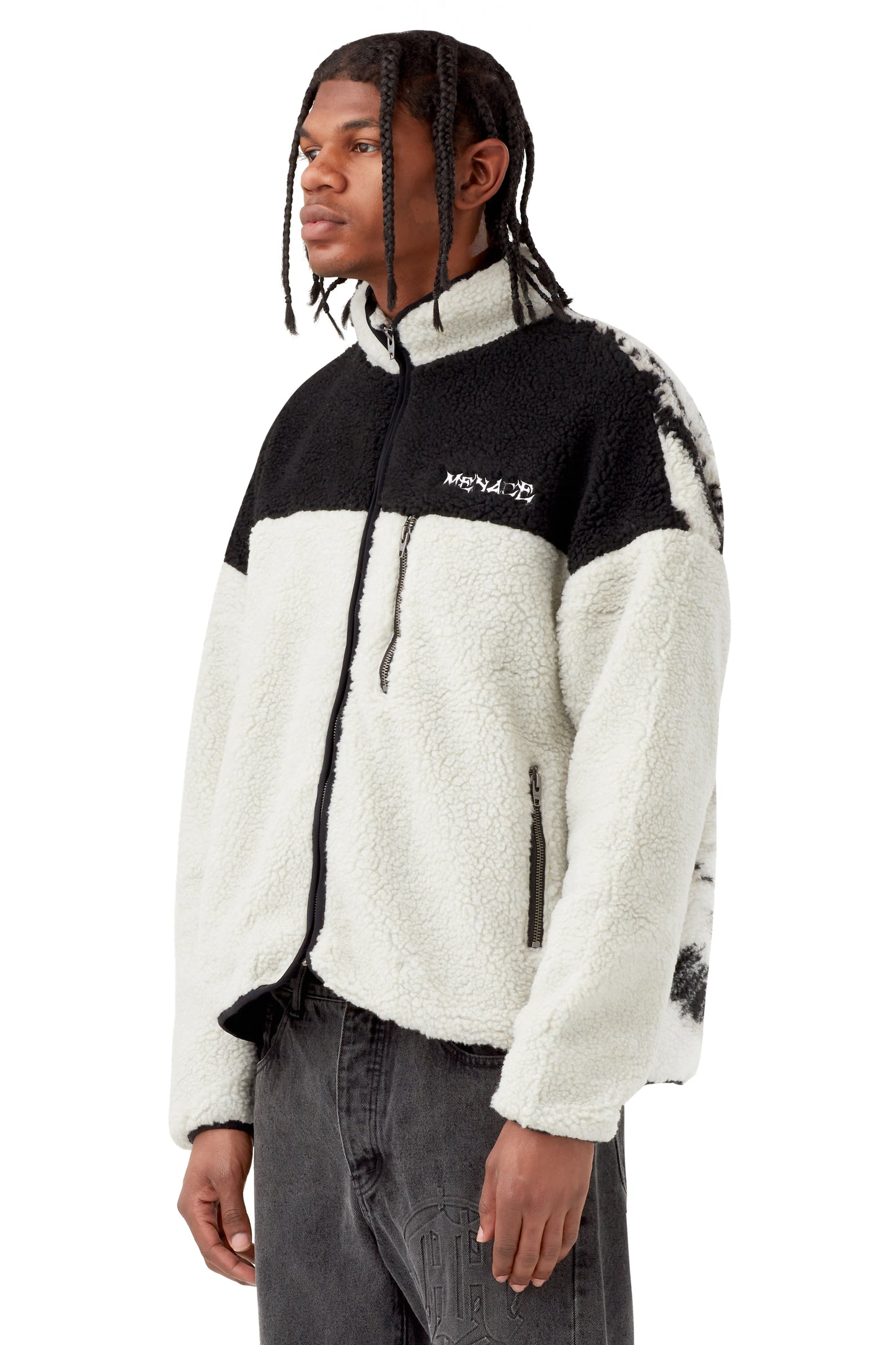 TIGER SHERPA FLEECE ZIP-UP JACKET