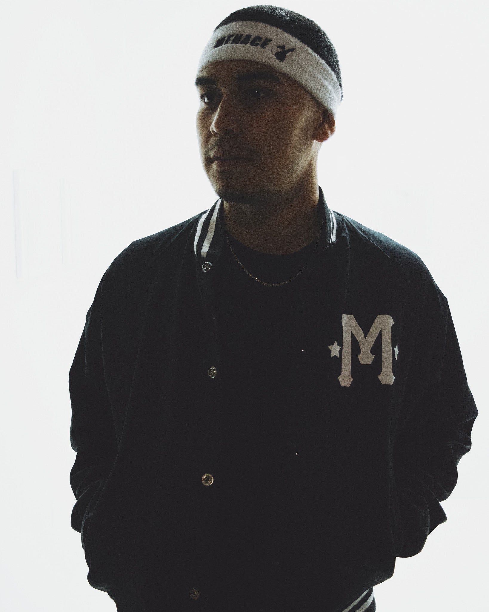 SATIN PLAYBOI BASEBALL JACKET by MENACE