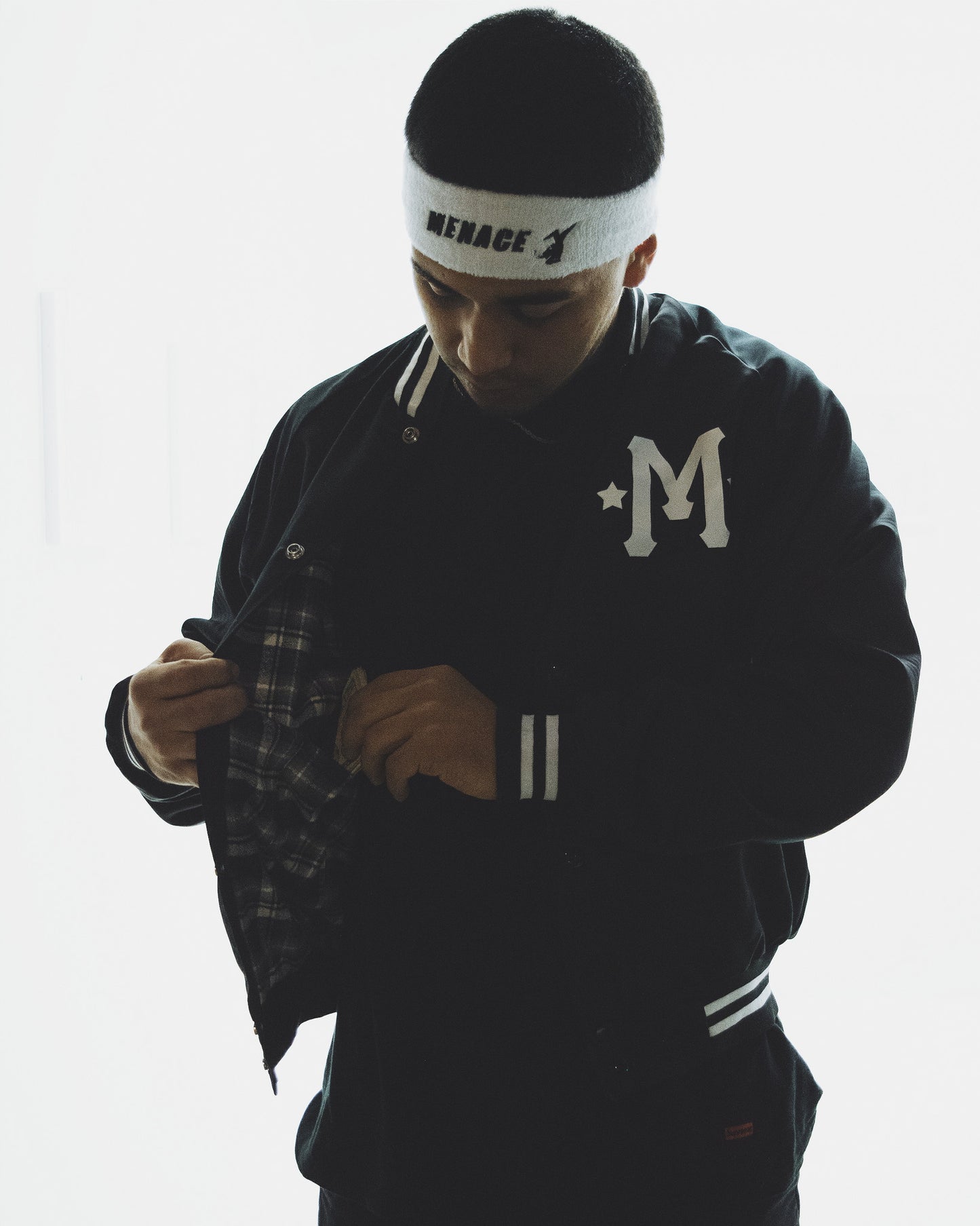 SATIN PLAYBOI BASEBALL JACKET by MENACE