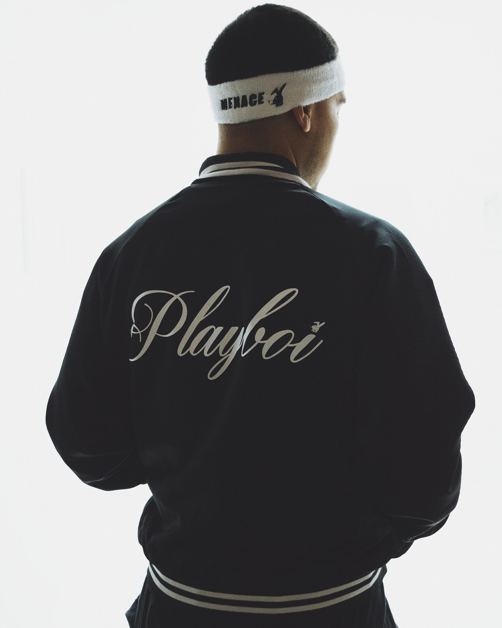 SATIN PLAYBOI BASEBALL JACKET by MENACE