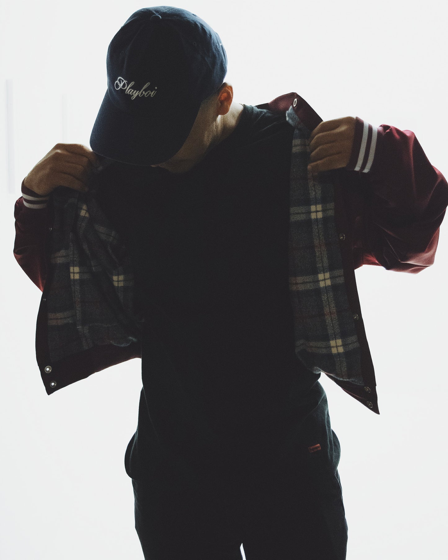 SATIN PLAYBOI BASEBALL JACKET by MENACE