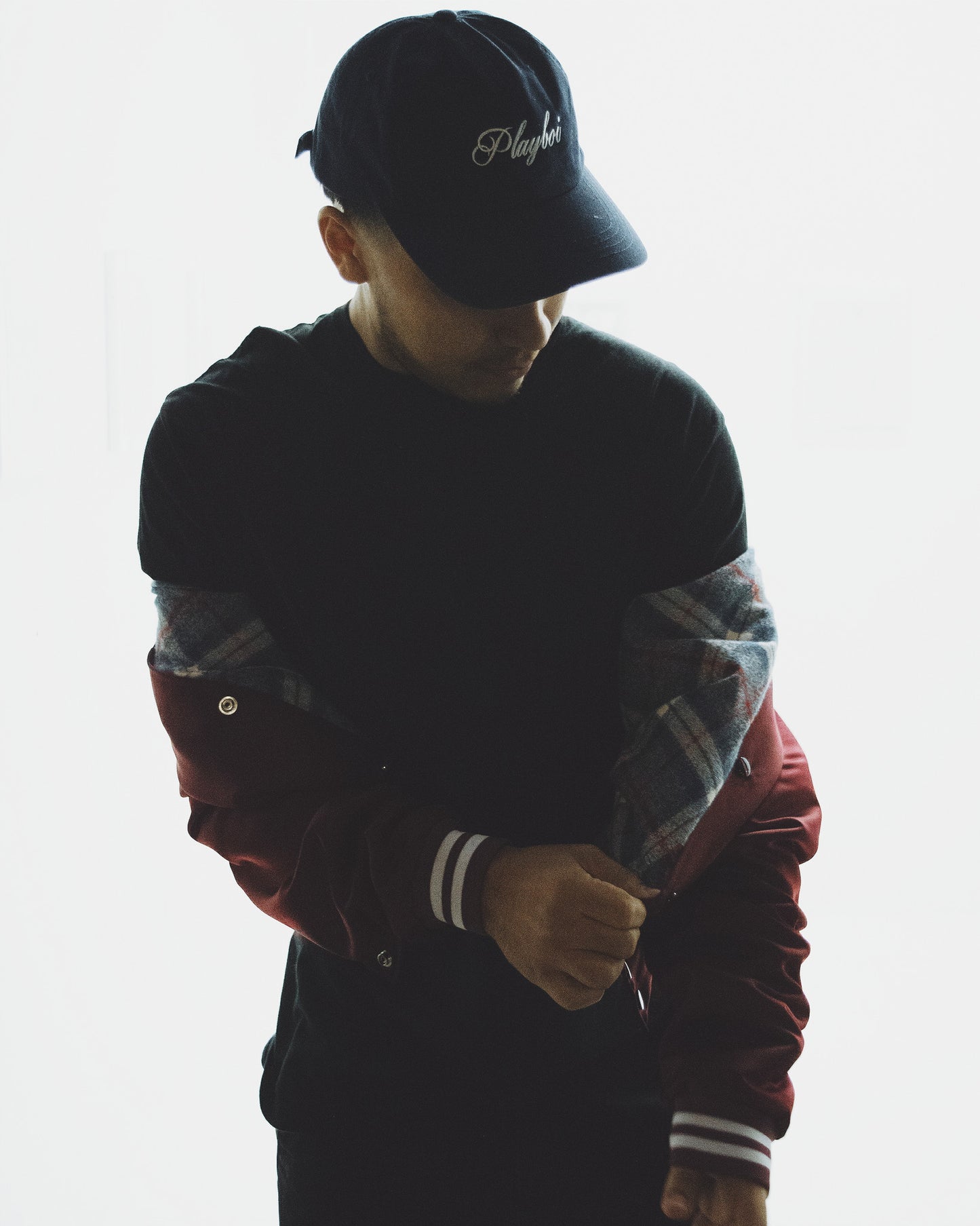 SATIN PLAYBOI BASEBALL JACKET by MENACE