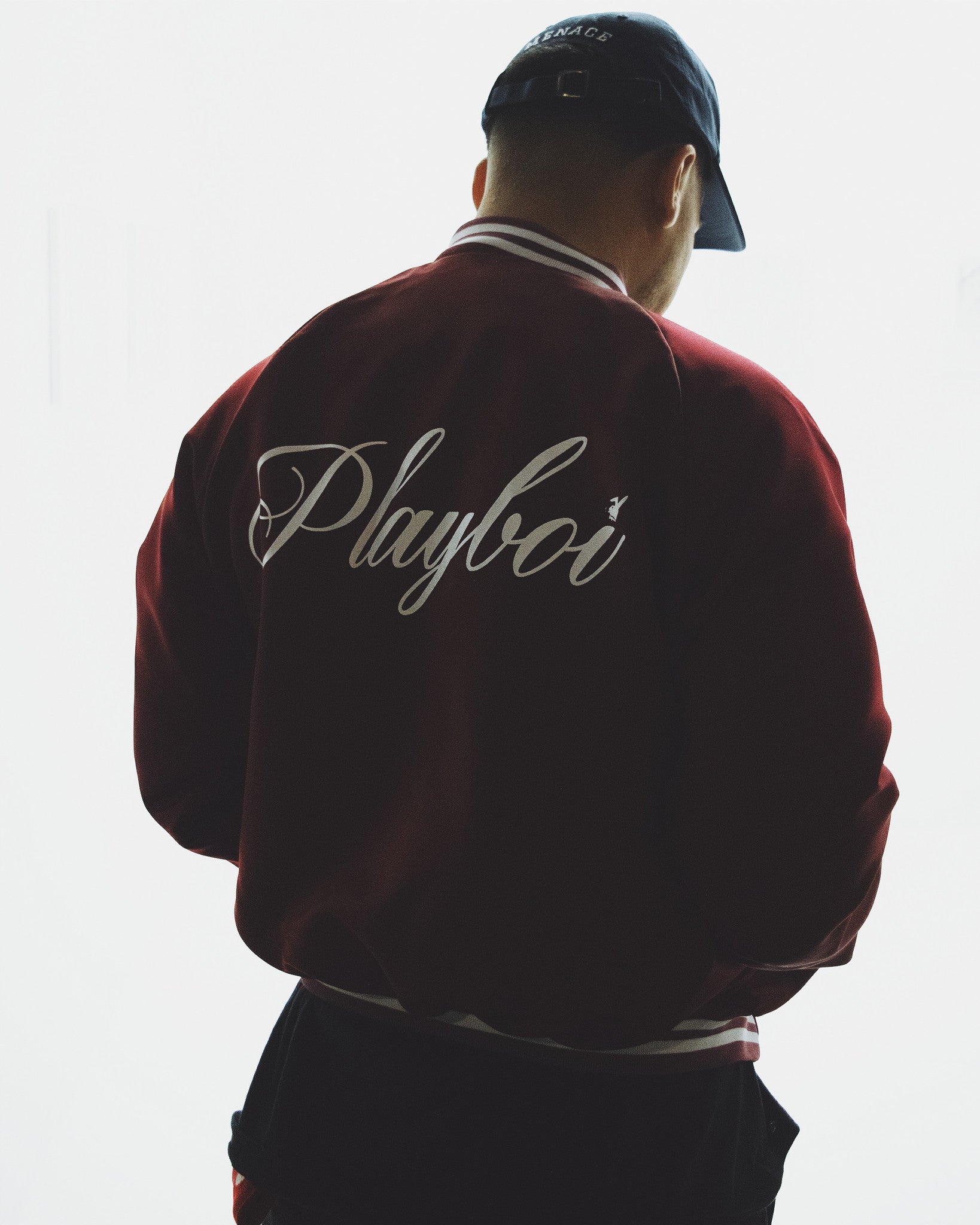 SATIN PLAYBOI BASEBALL JACKET by MENACE