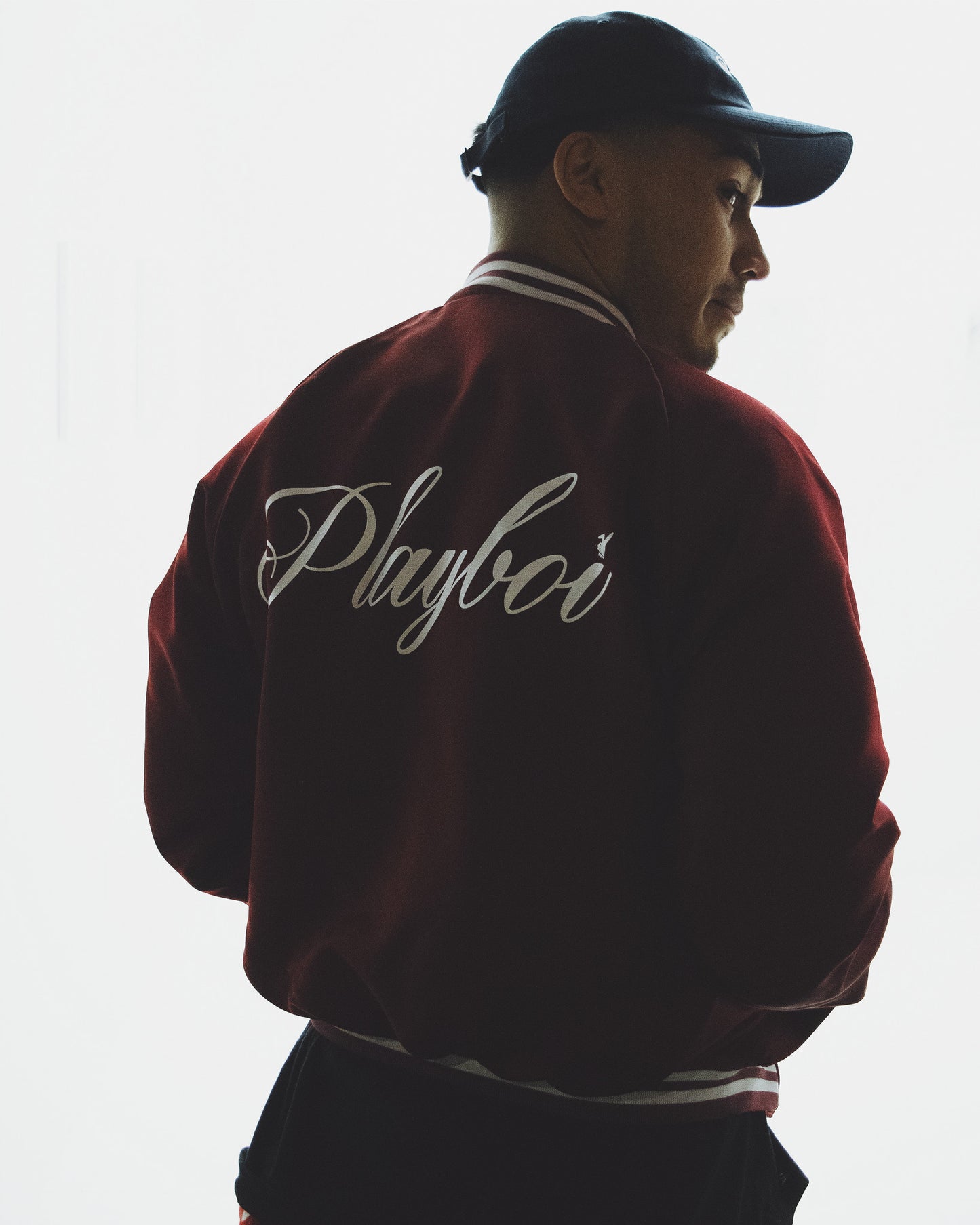 SATIN PLAYBOI BASEBALL JACKET by MENACE