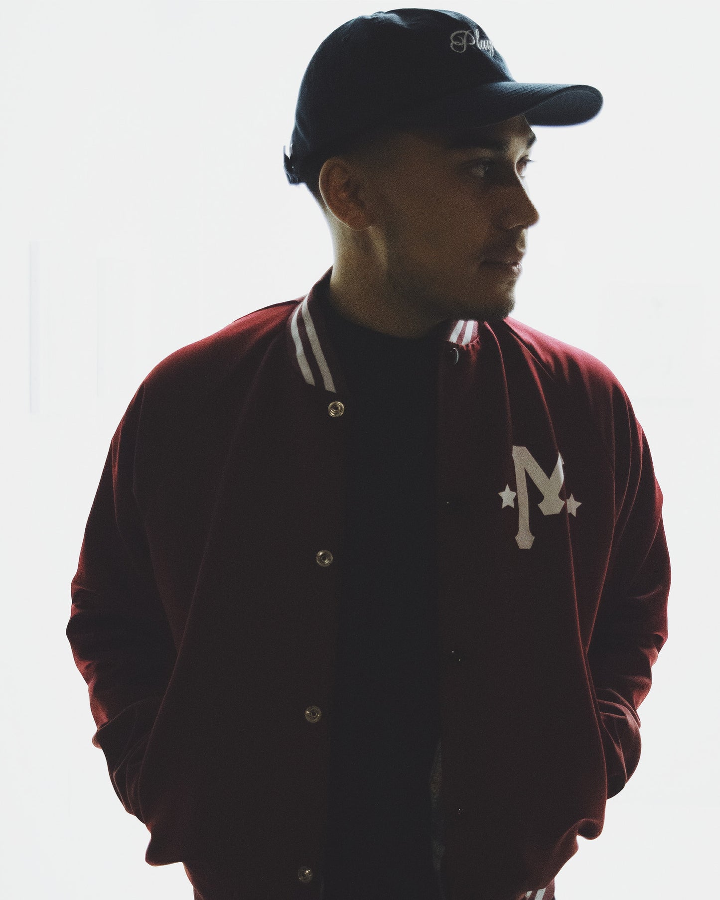 SATIN PLAYBOI BASEBALL JACKET by MENACE