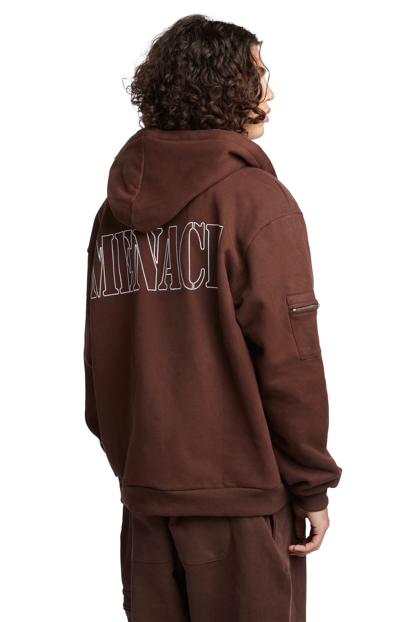 EMBROIDERED LOGO ZIP-UP HOODIE by MENACE
