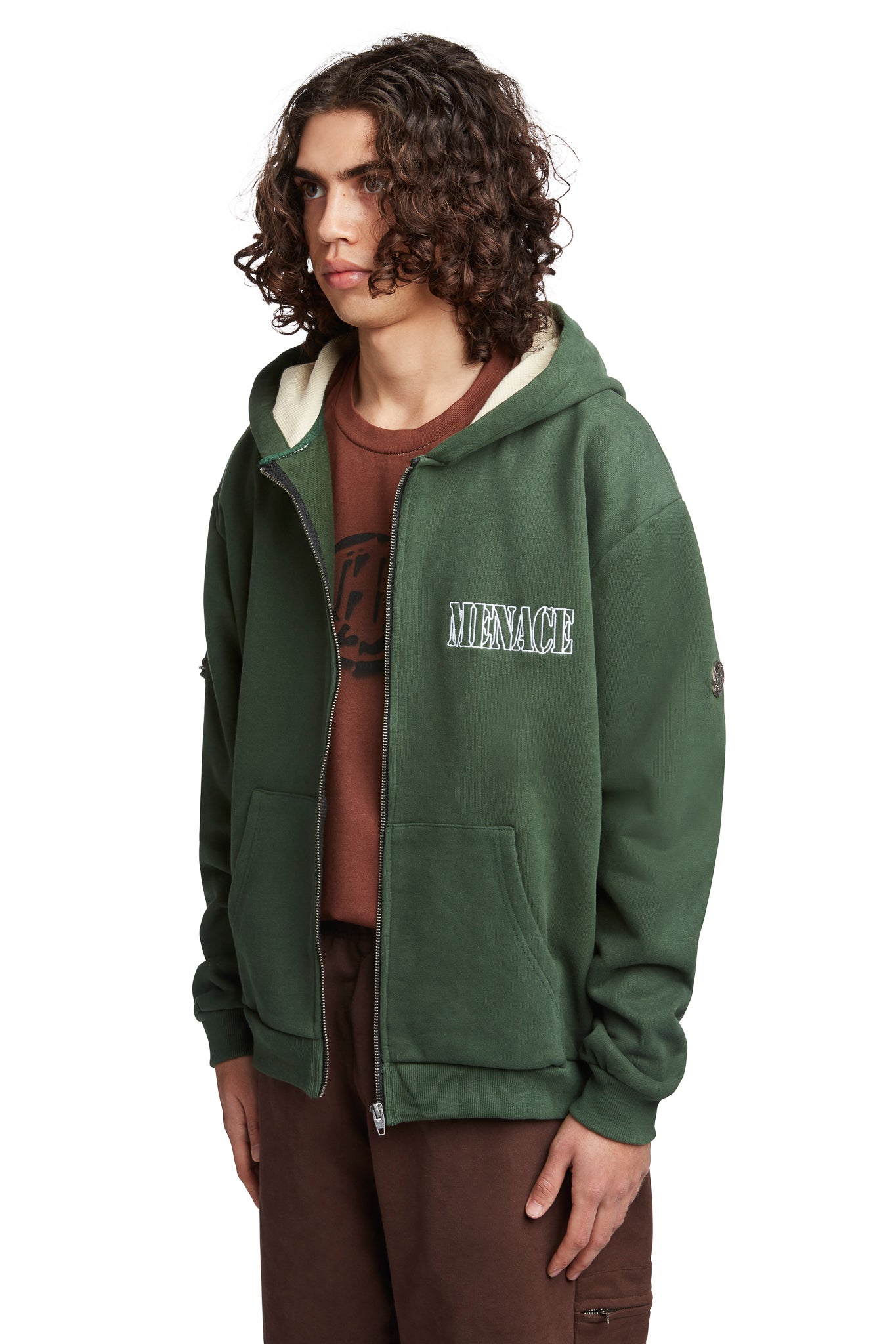 EMBROIDERED LOGO ZIP-UP HOODIE by MENACE