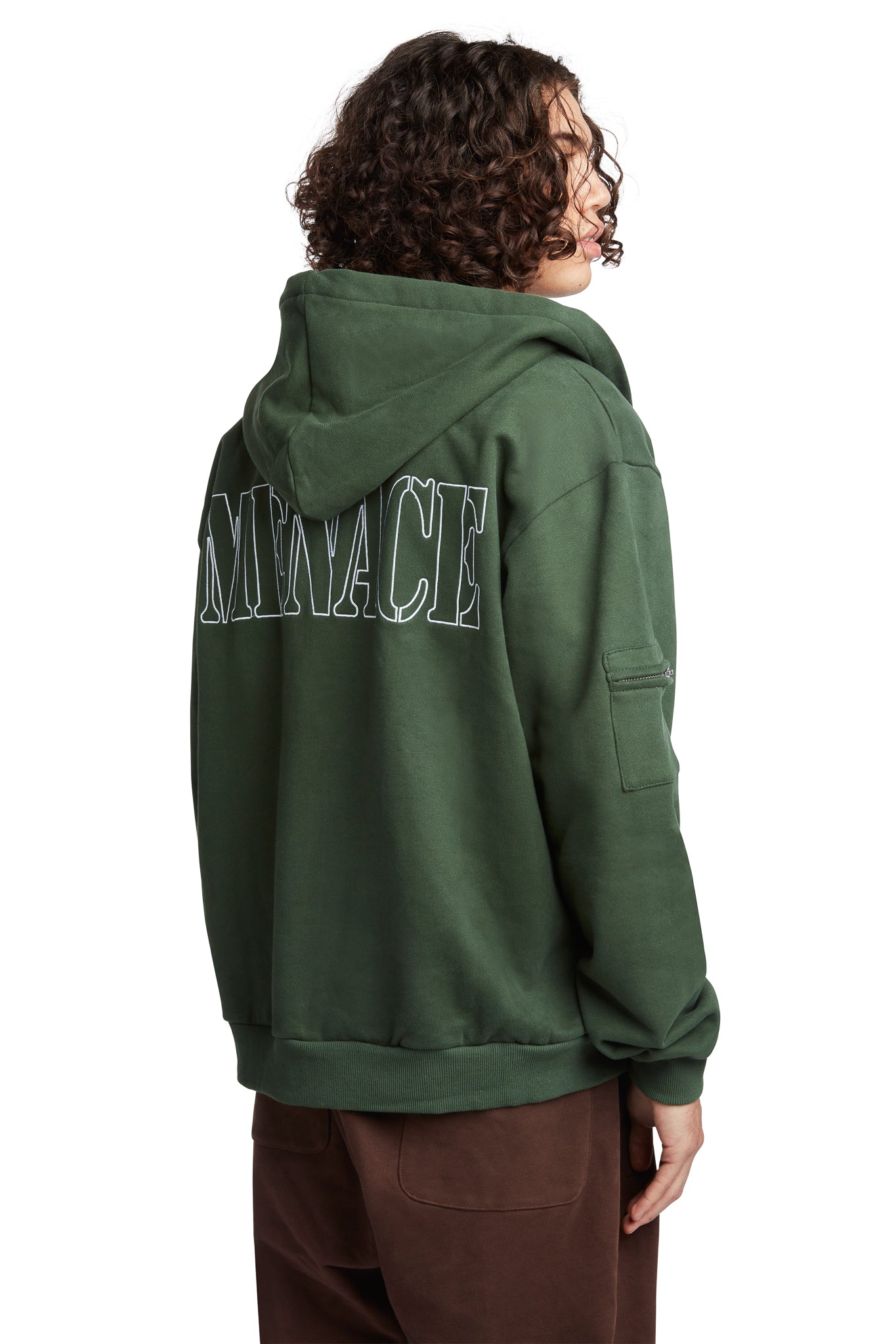 EMBROIDERED LOGO ZIP-UP HOODIE by MENACE