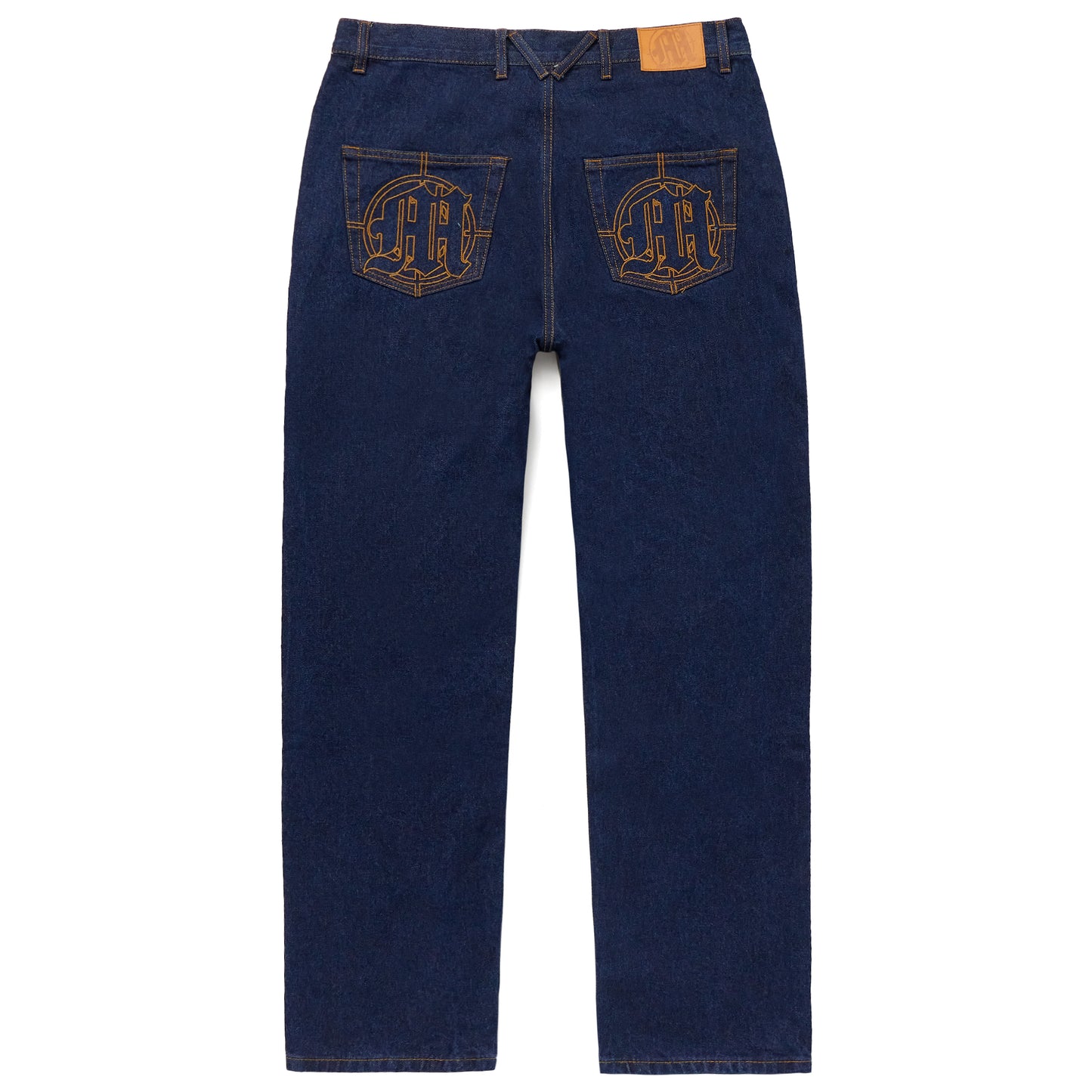 HOSE AUS SCHABLONE-DENIM IM DISTRESS-STIL