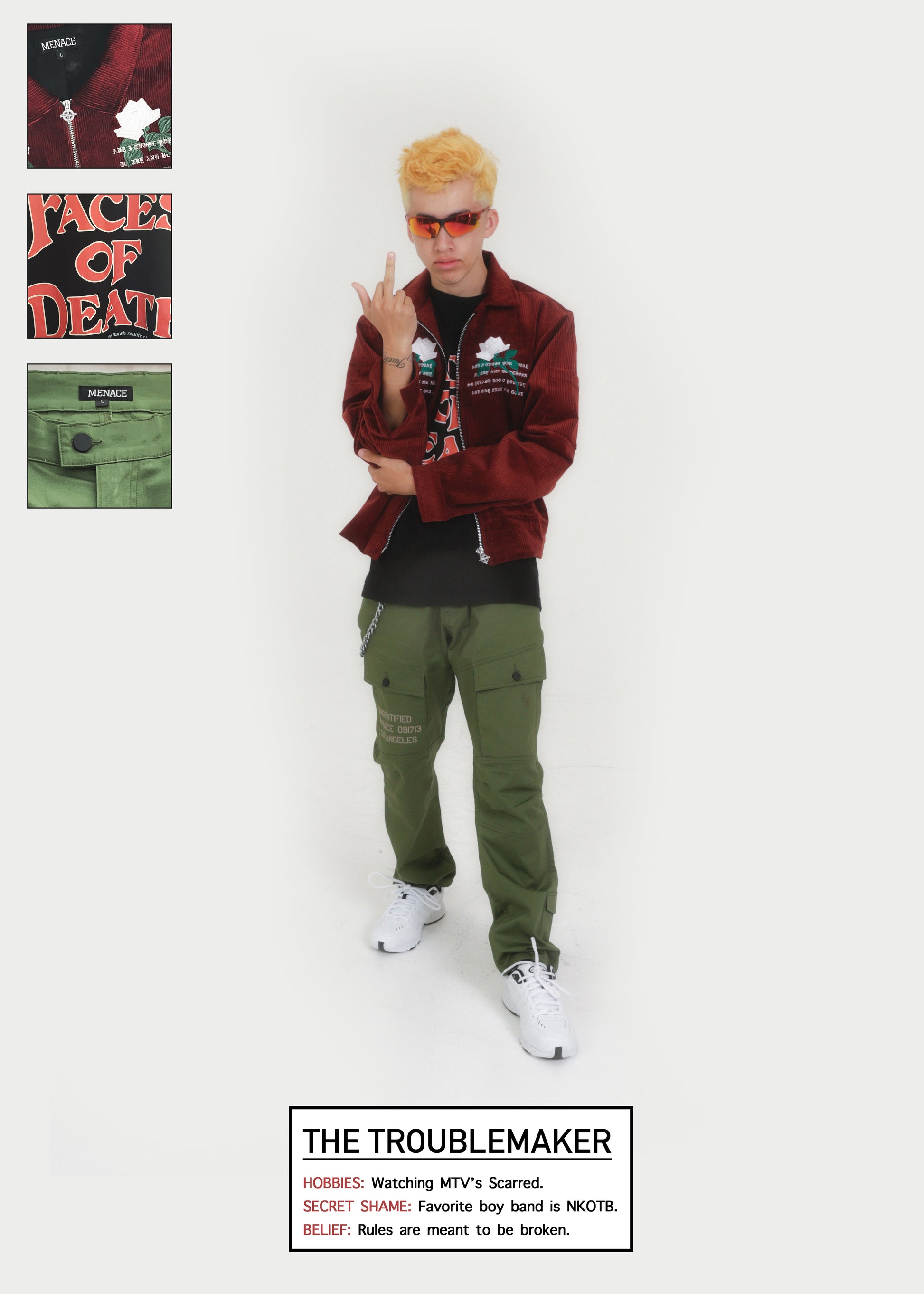 WHITE ROSE CORDUROY JACKET by MENACE