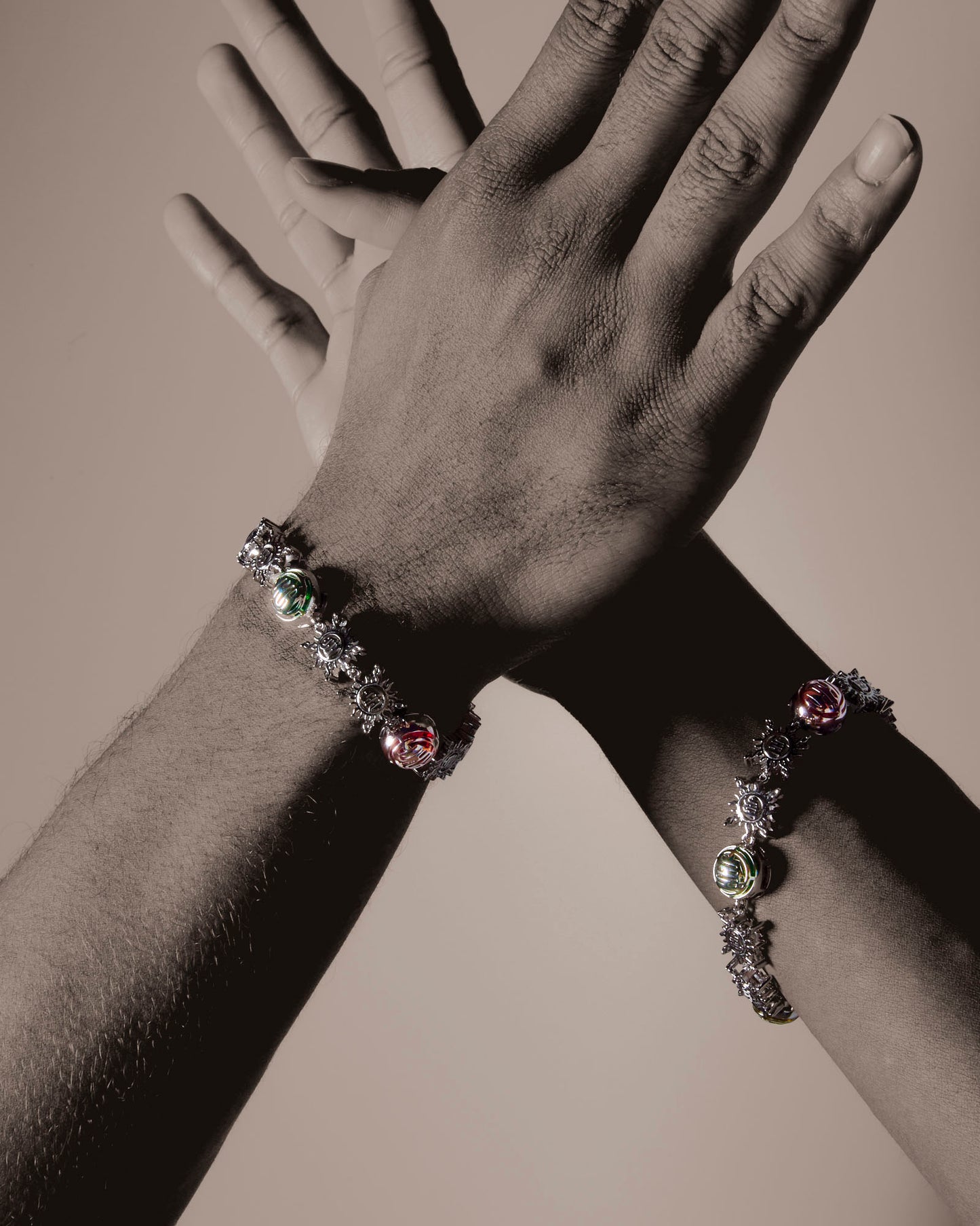 .925 SILVER MONOGRAM GEMSTONE BRACELET