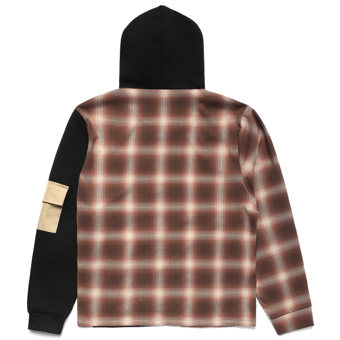 SPLIT PLAID FLEECE HOODIE by MENACE
