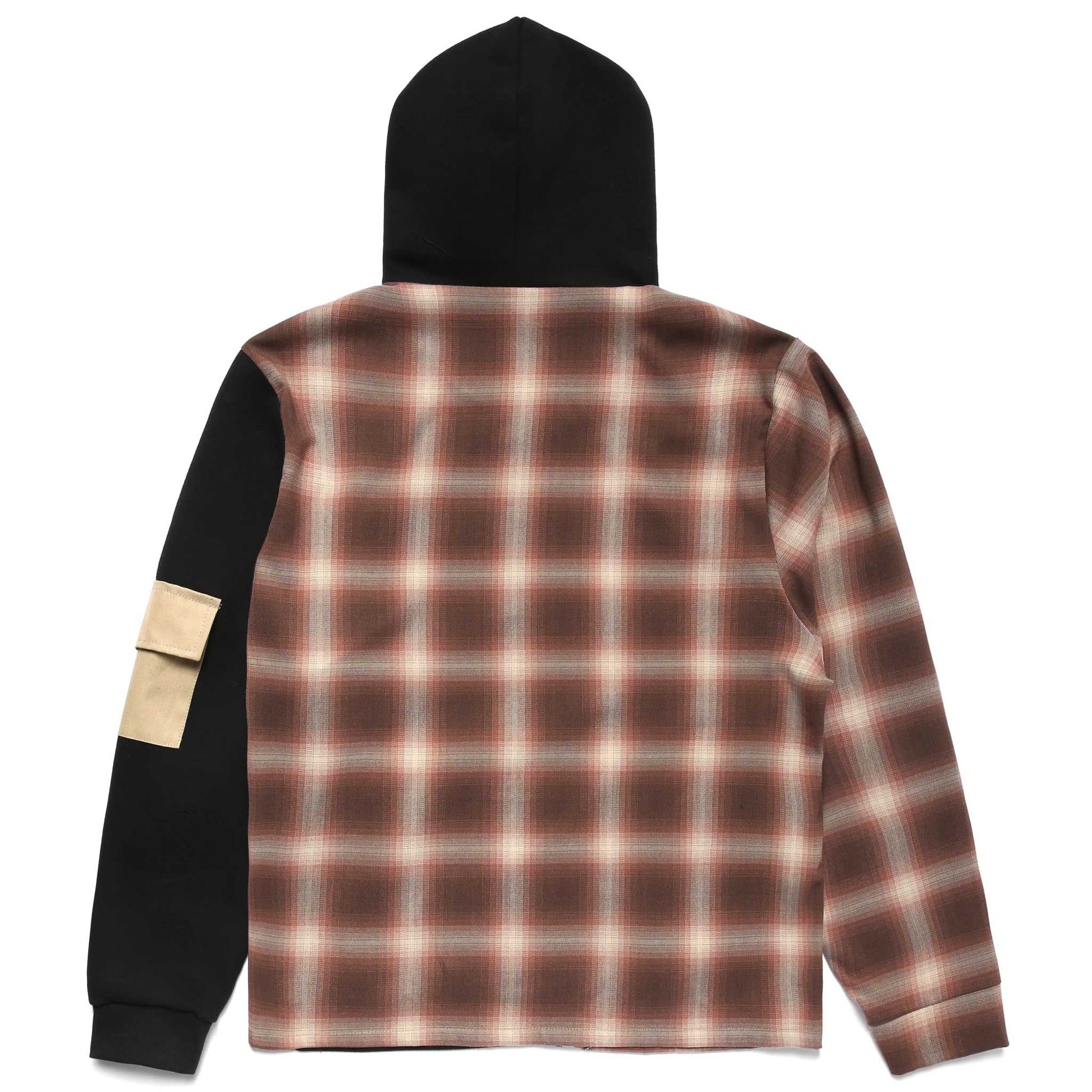 SPLIT PLAID FLEECE HOODIE by MENACE