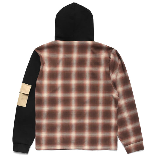 SPLIT PLAID FLEECE HOODIE by MENACE