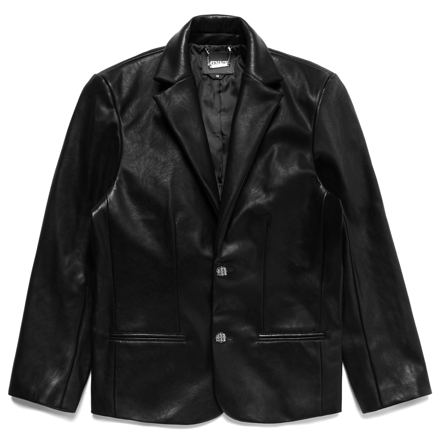 SKELETAL EMBOSSED LEATHER BLAZER
