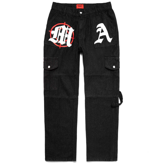 TARGET PRACTICE MULTI-PANEL DENIM PANTS by MENACE