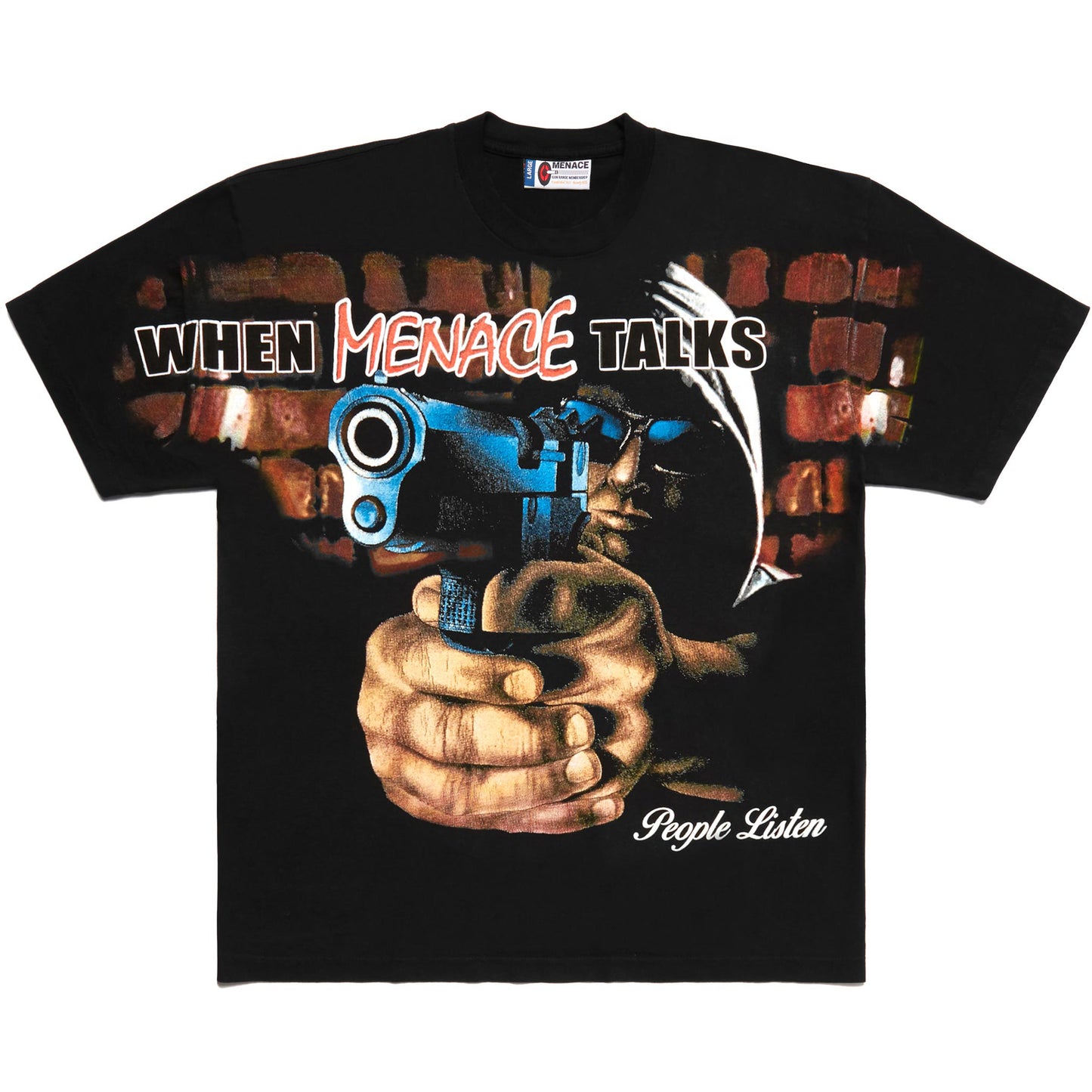 WHEN MENACE TALKS OVERSIZED PRINT T-SHIRT by MENACE