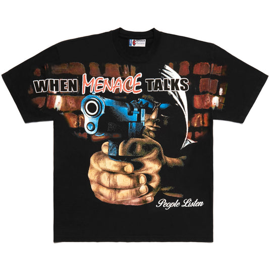WHEN MENACE TALKS OVERSIZED PRINT T-SHIRT by MENACE