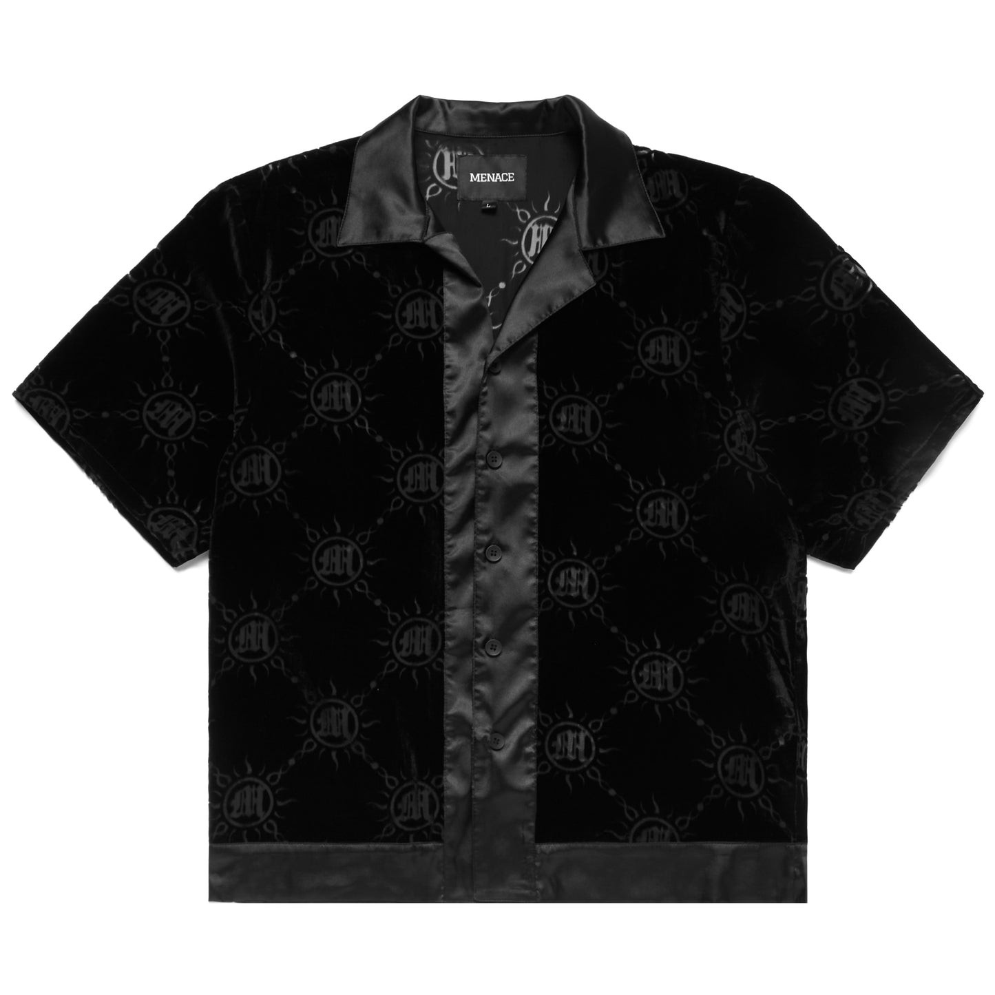 BURNOUT-MONOGRAMM-BUTTON-UP AUS VELOURS