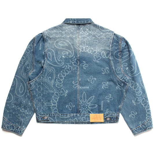 LASER ENGRAVED PAISLEY DENIM JACKET by MENACE