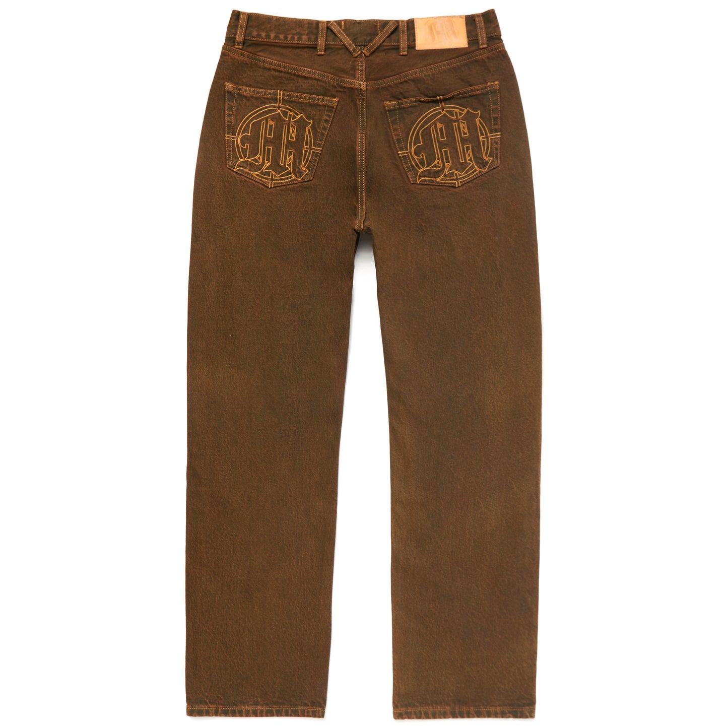 EMBOSSED TARGET LOGO DENIM PANTS