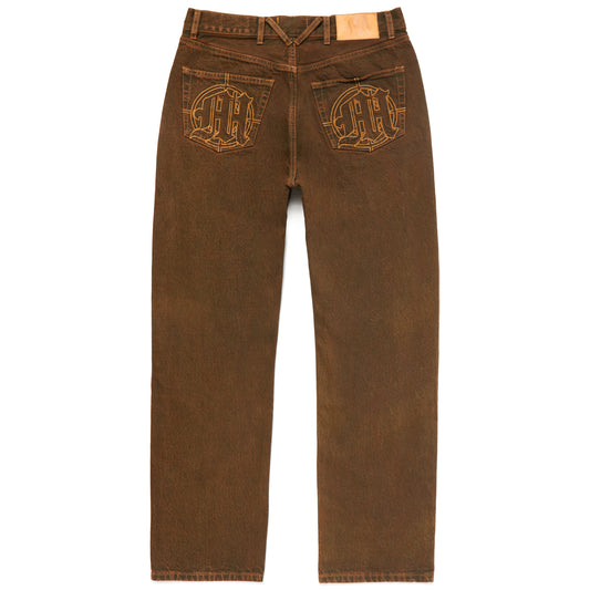 EMBOSSED TARGET LOGO DENIM PANTS