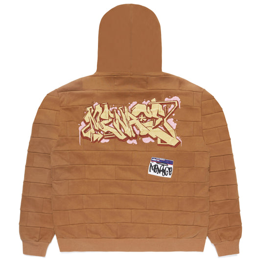 EMBROIDERED "BRICK ALLEY-WALL" GRAFFITI HOODIE