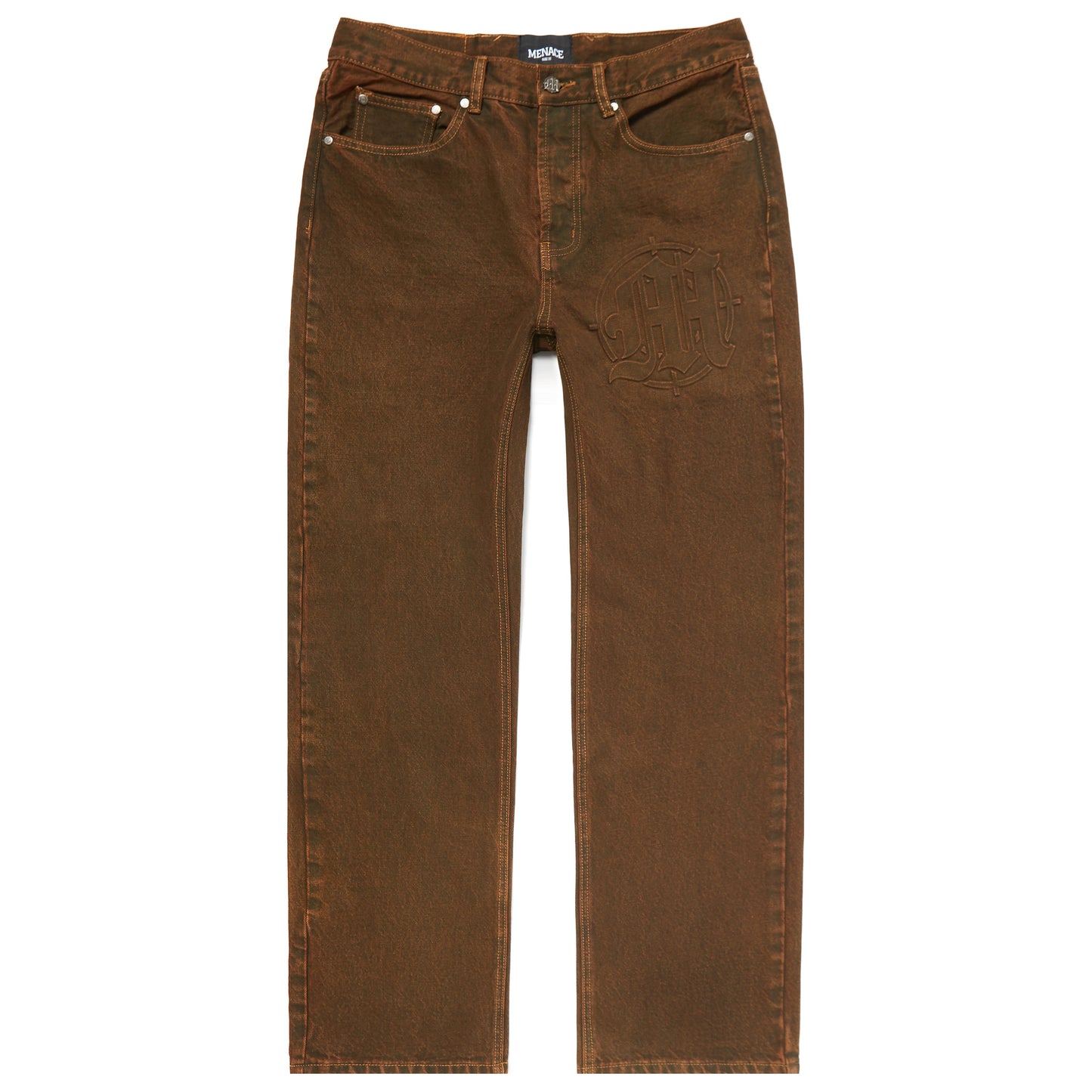 EMBOSSED TARGET LOGO DENIM PANTS