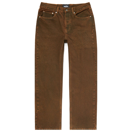 EMBOSSED TARGET LOGO DENIM PANTS