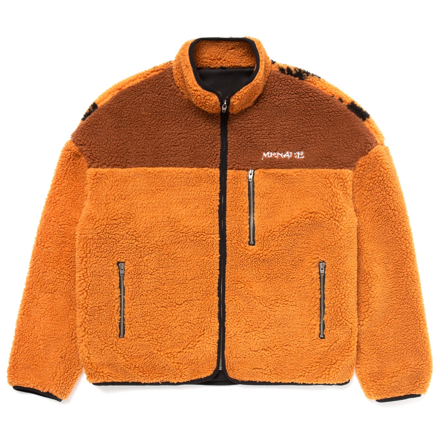 TIGER SHERPA FLEECE ZIP-UP JACKET