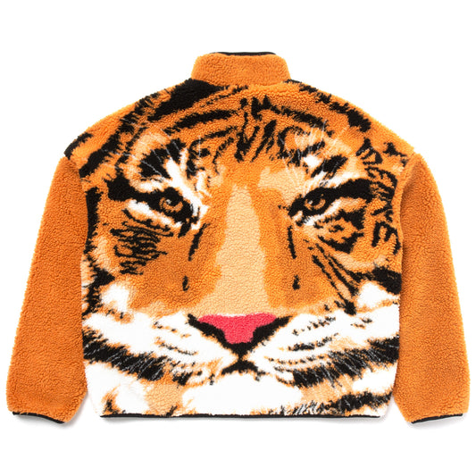 TIGER SHERPA FLEECE ZIP-UP JACKET