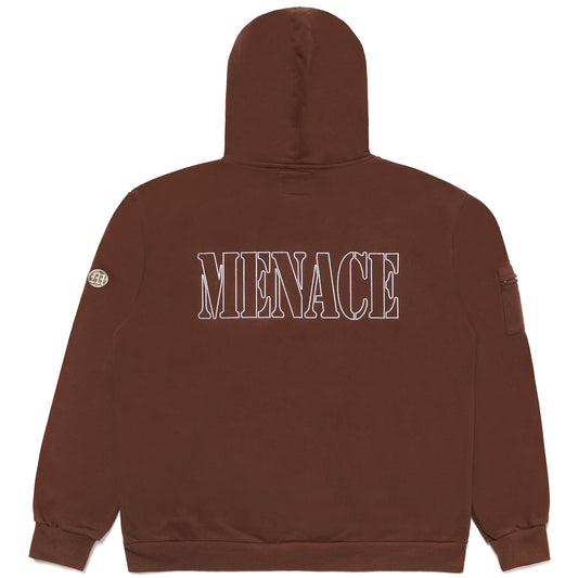 EMBROIDERED LOGO ZIP-UP HOODIE by MENACE