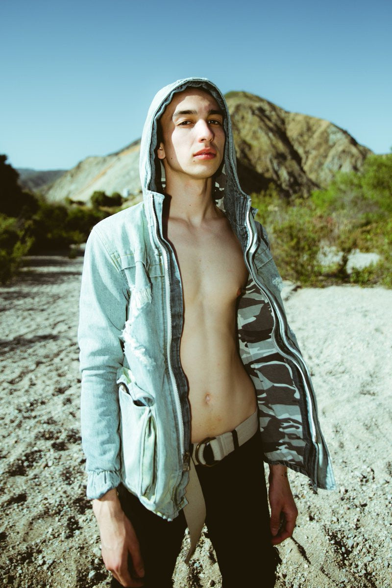 STENCIL HOODED MILITARY PARKA by MENACE