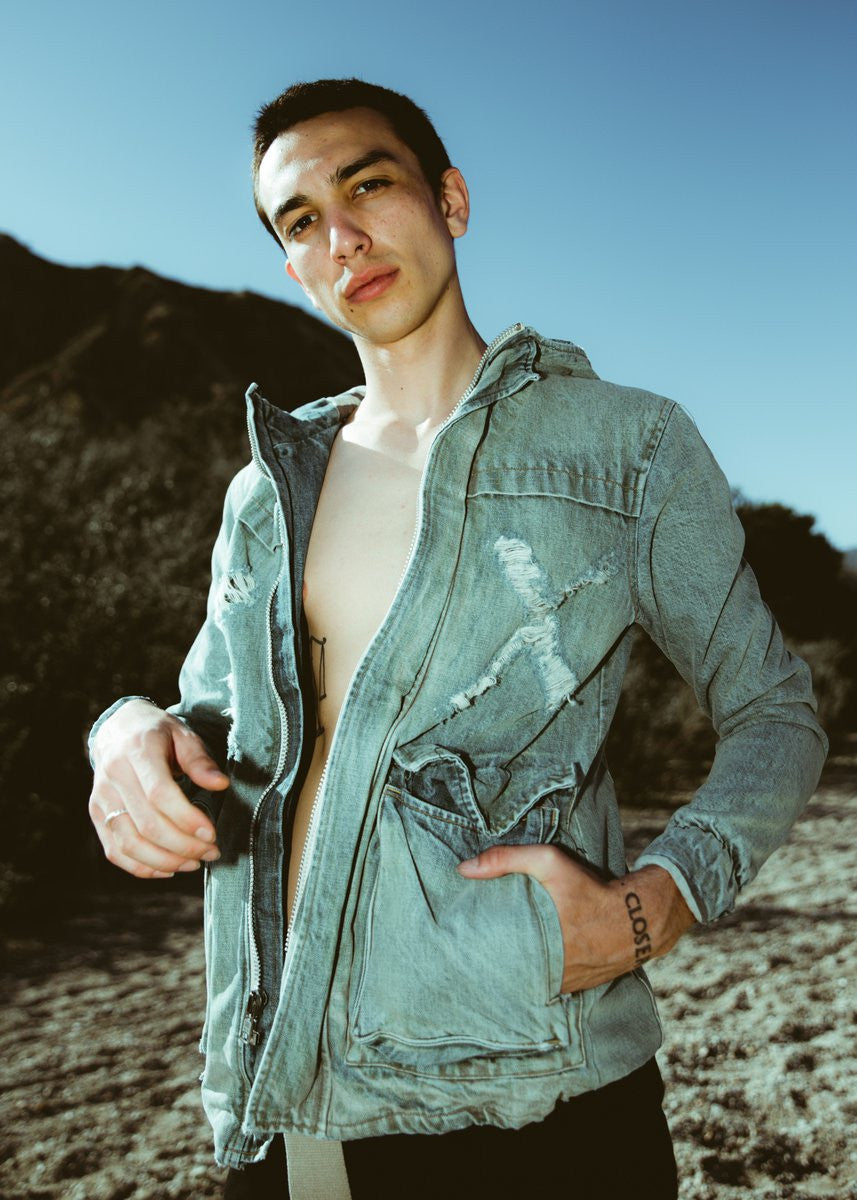 STENCIL HOODED MILITARY PARKA by MENACE