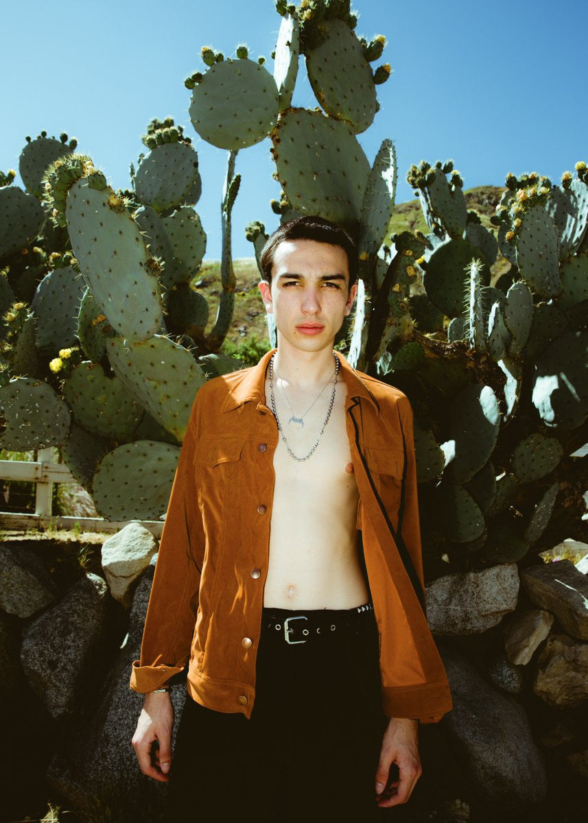 OVERSIZED STENCIL BRUSHED-TWILL JACKET by MENACE