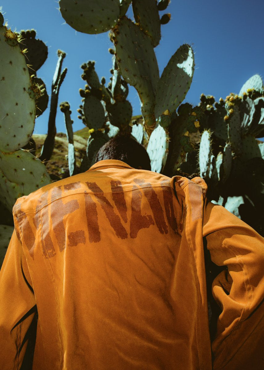 OVERSIZED STENCIL BRUSHED-TWILL JACKET by MENACE