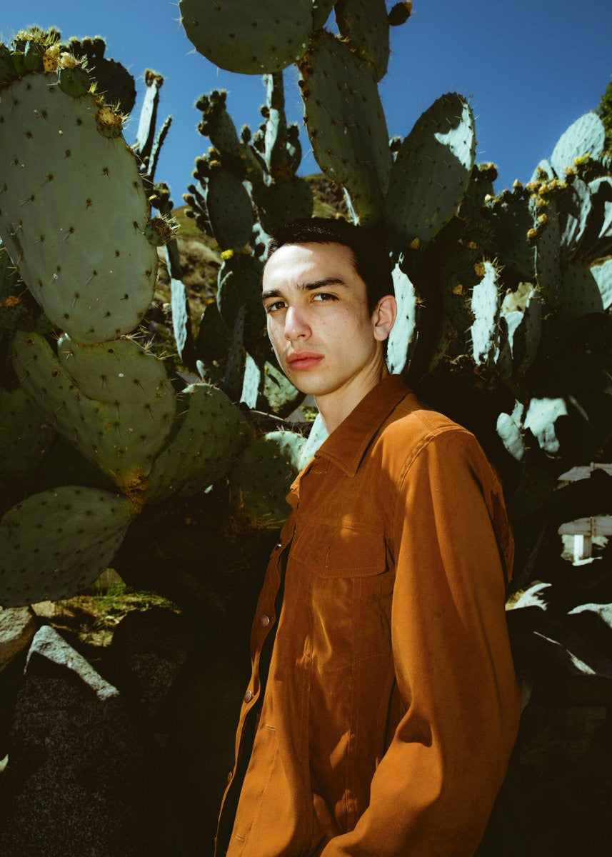 OVERSIZED STENCIL BRUSHED-TWILL JACKET by MENACE