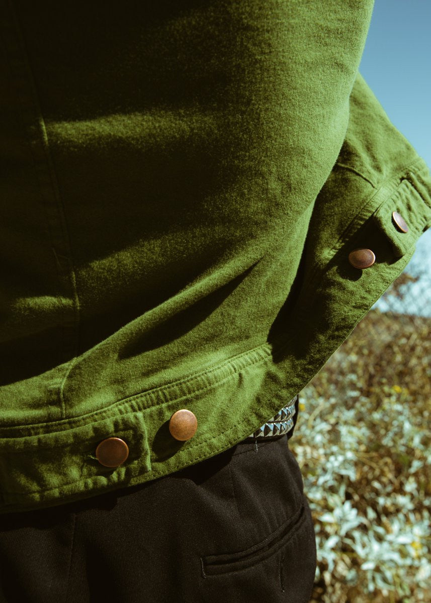 OVERSIZED STENCIL BRUSHED-TWILL JACKET by MENACE