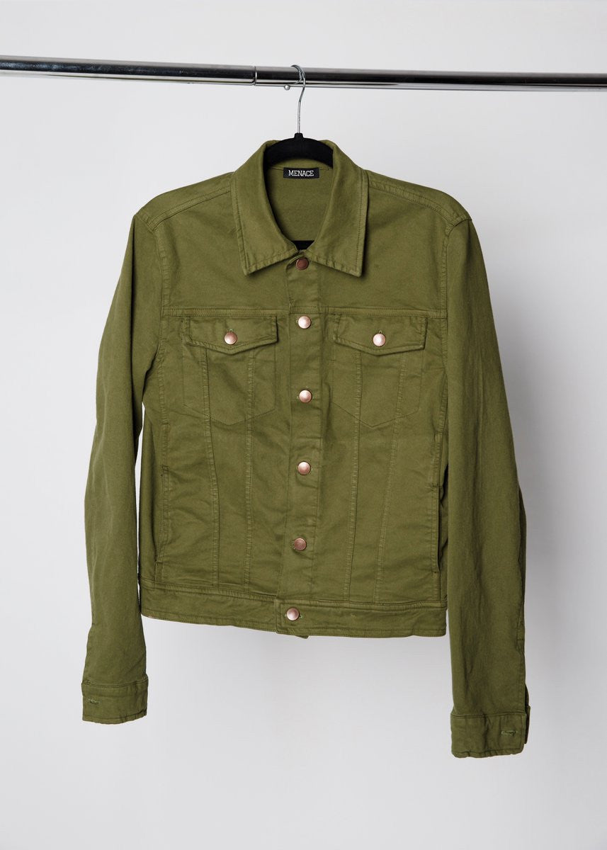 OVERSIZED STENCIL BRUSHED-TWILL JACKET by MENACE