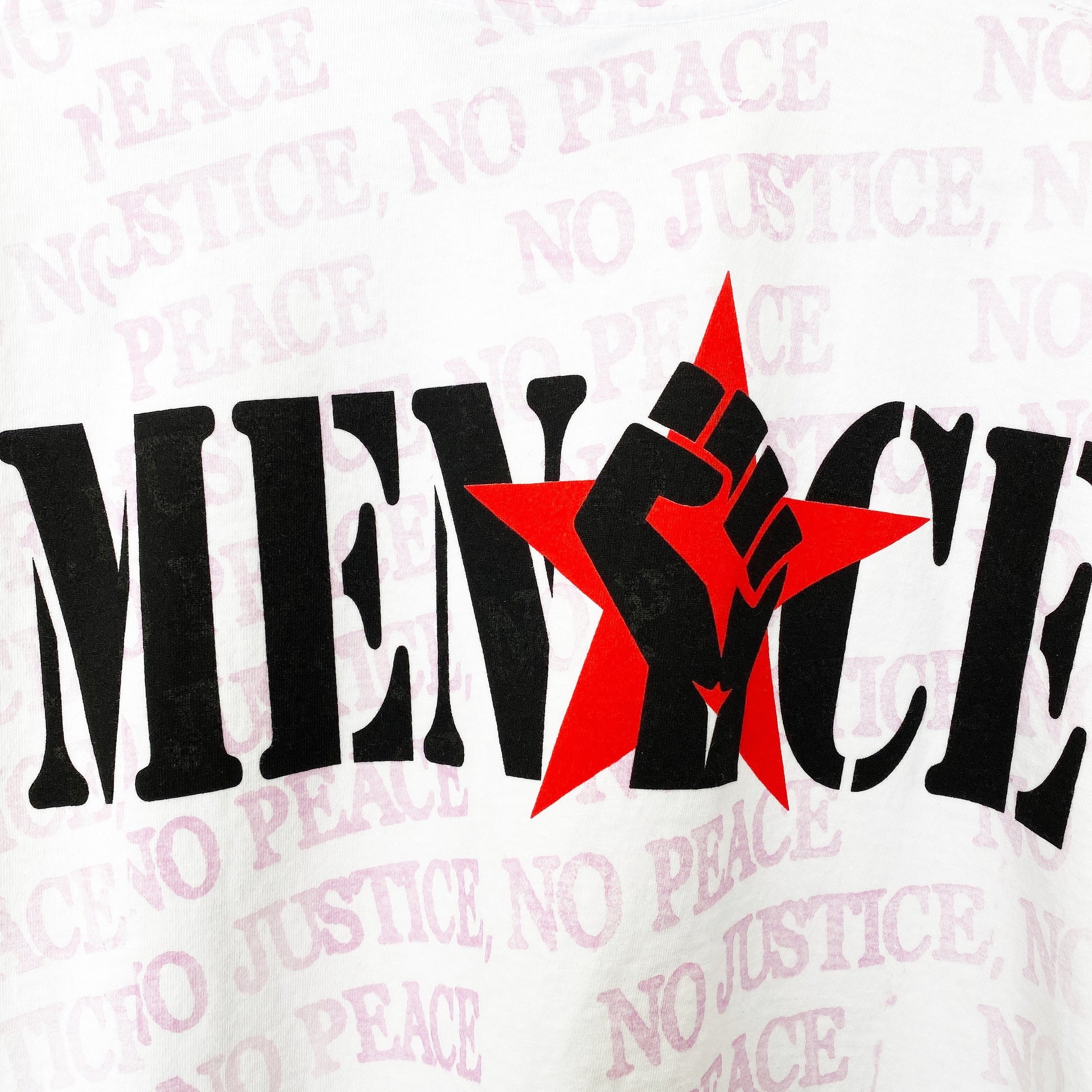 NO JUSTICE NO PEACE UV REACTIVE PRINT T-SHIRT by MENACE