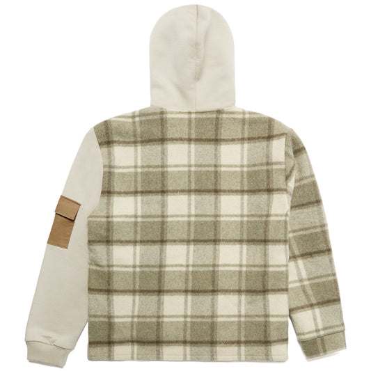 MENACE SPLIT WOOL PLAID FRENCH TERRY HOODIE by MENACE