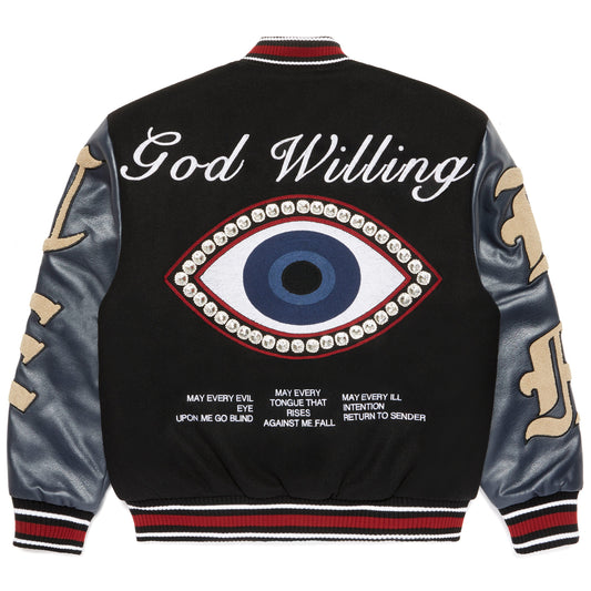GOD WILLING VARSITY JACKET