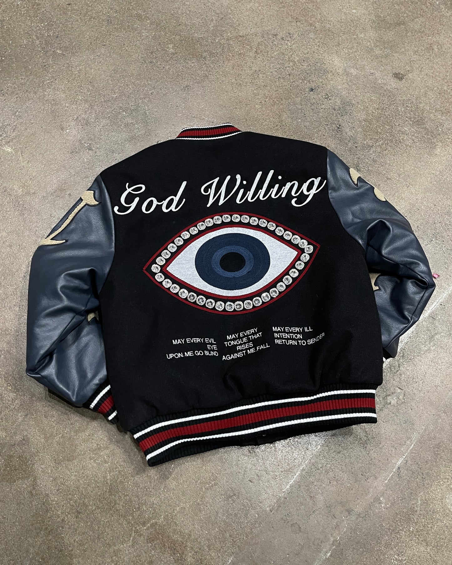 GOD WILLING VARSITY JACKET