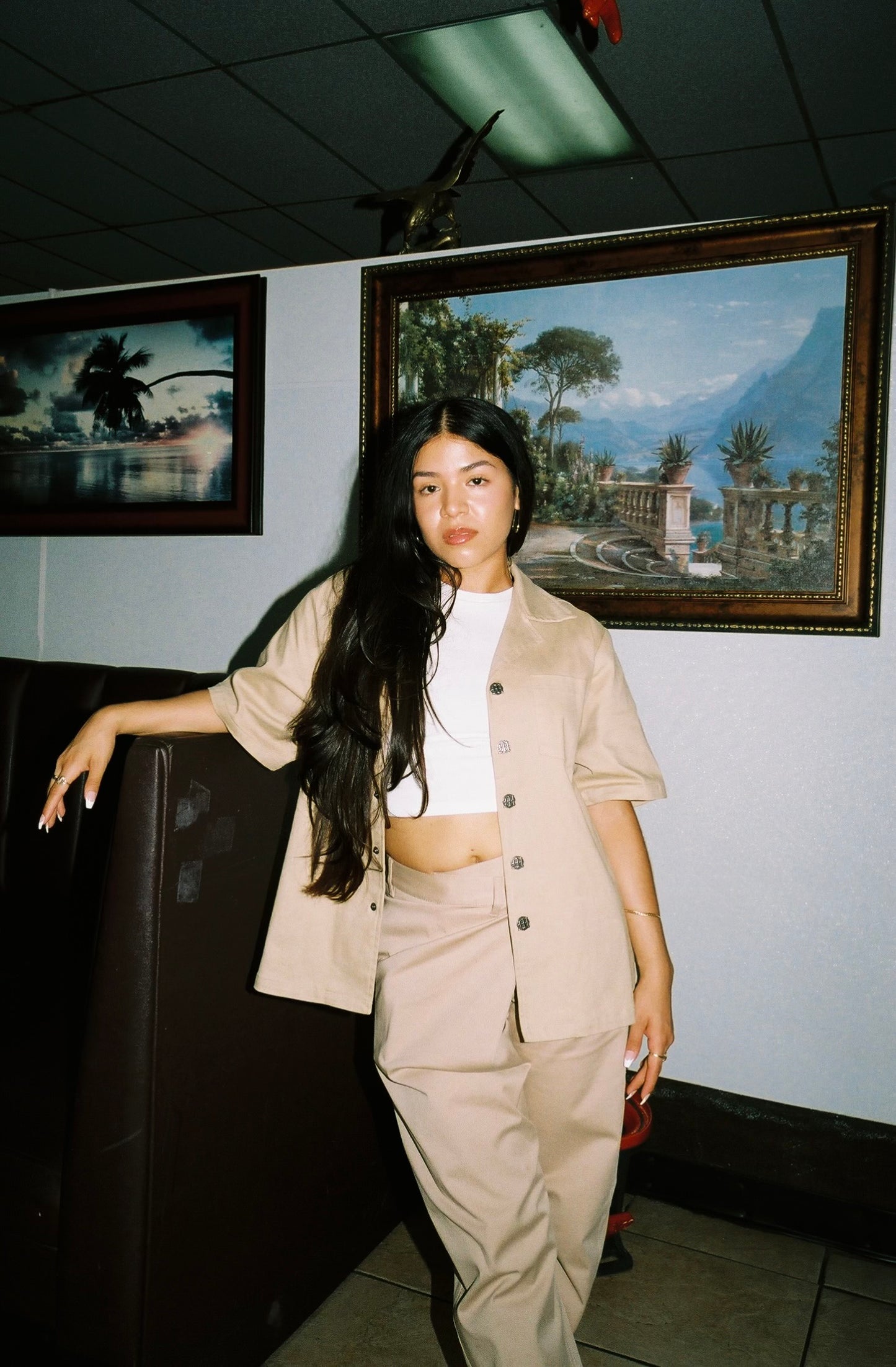 SKELETAL EMBOSSED BUTTON-UP