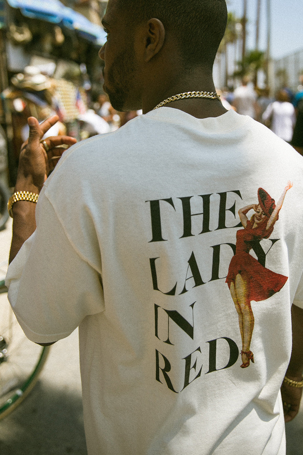 THE LADY IN RED T-SHIRT by MENACE