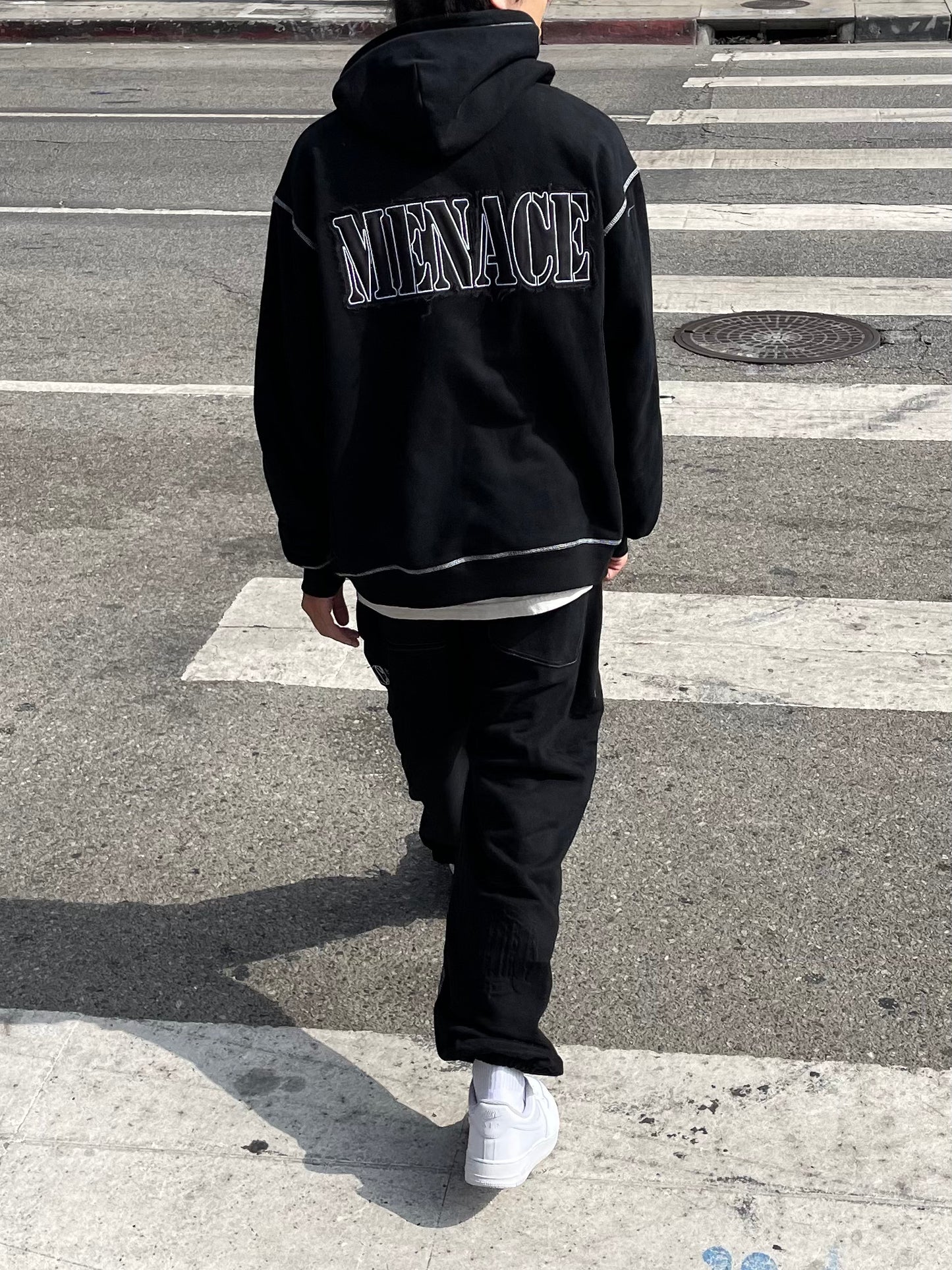 CONTRAST STITCH LOGO HOODIE