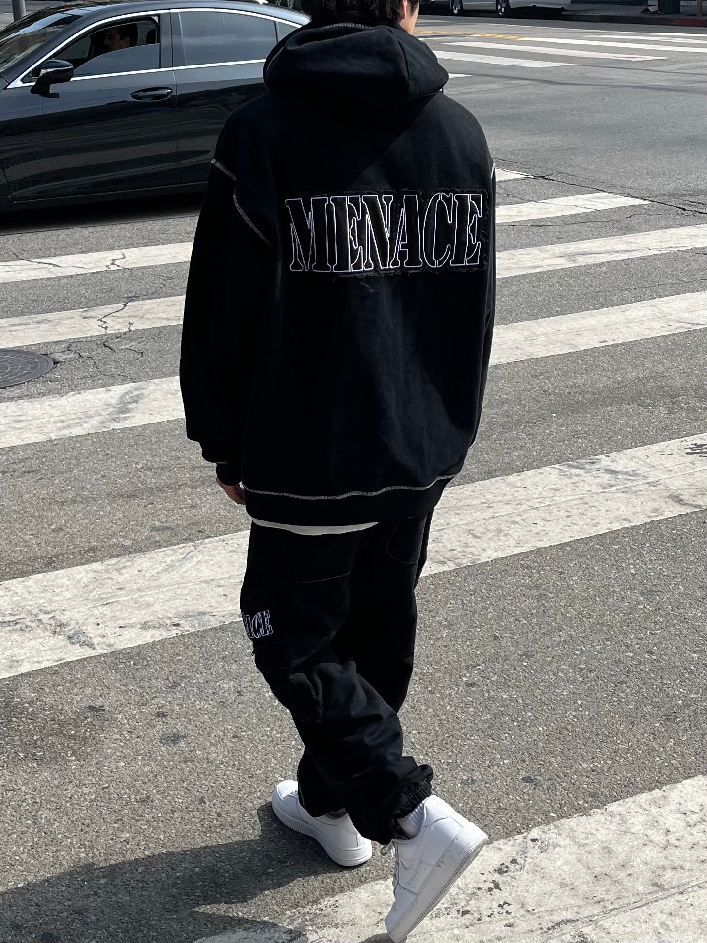 CONTRAST STITCH LOGO HOODIE