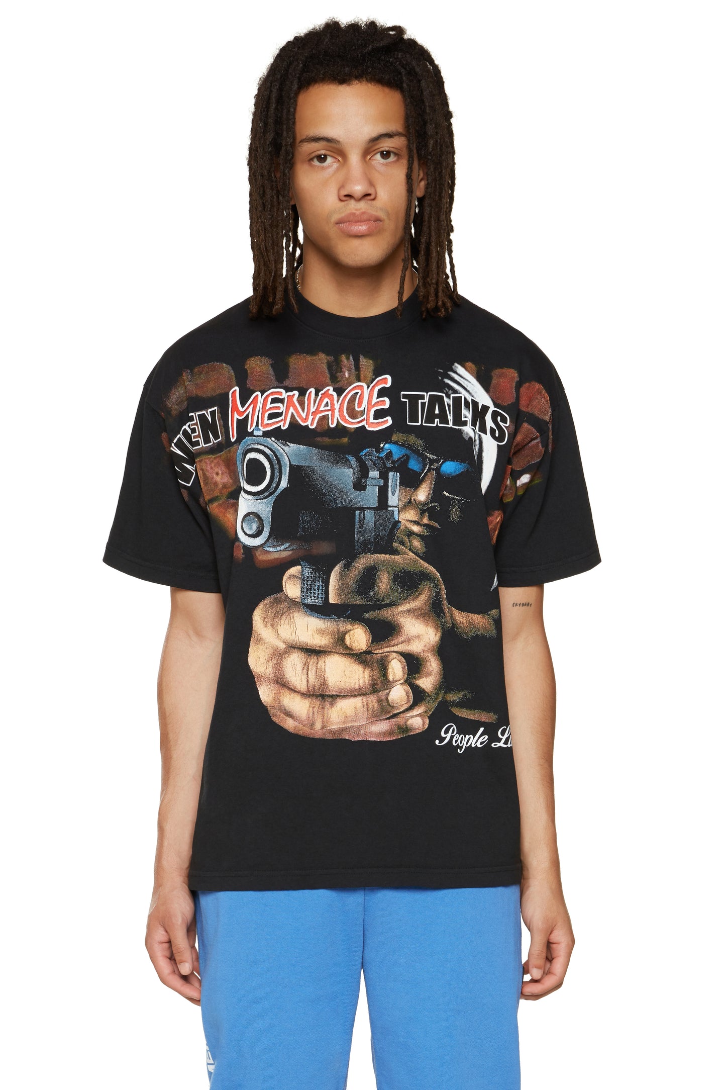 WHEN MENACE TALKS OVERSIZED PRINT T-SHIRT by MENACE