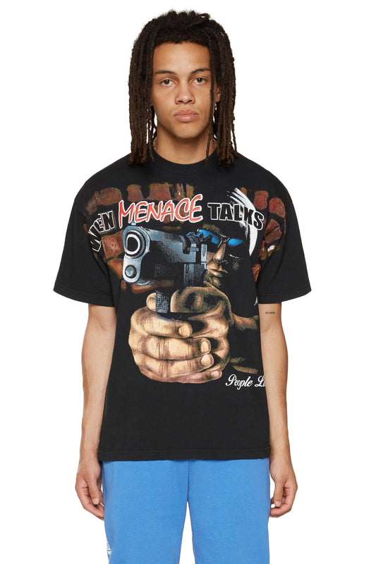 WHEN MENACE TALKS OVERSIZED PRINT T-SHIRT by MENACE